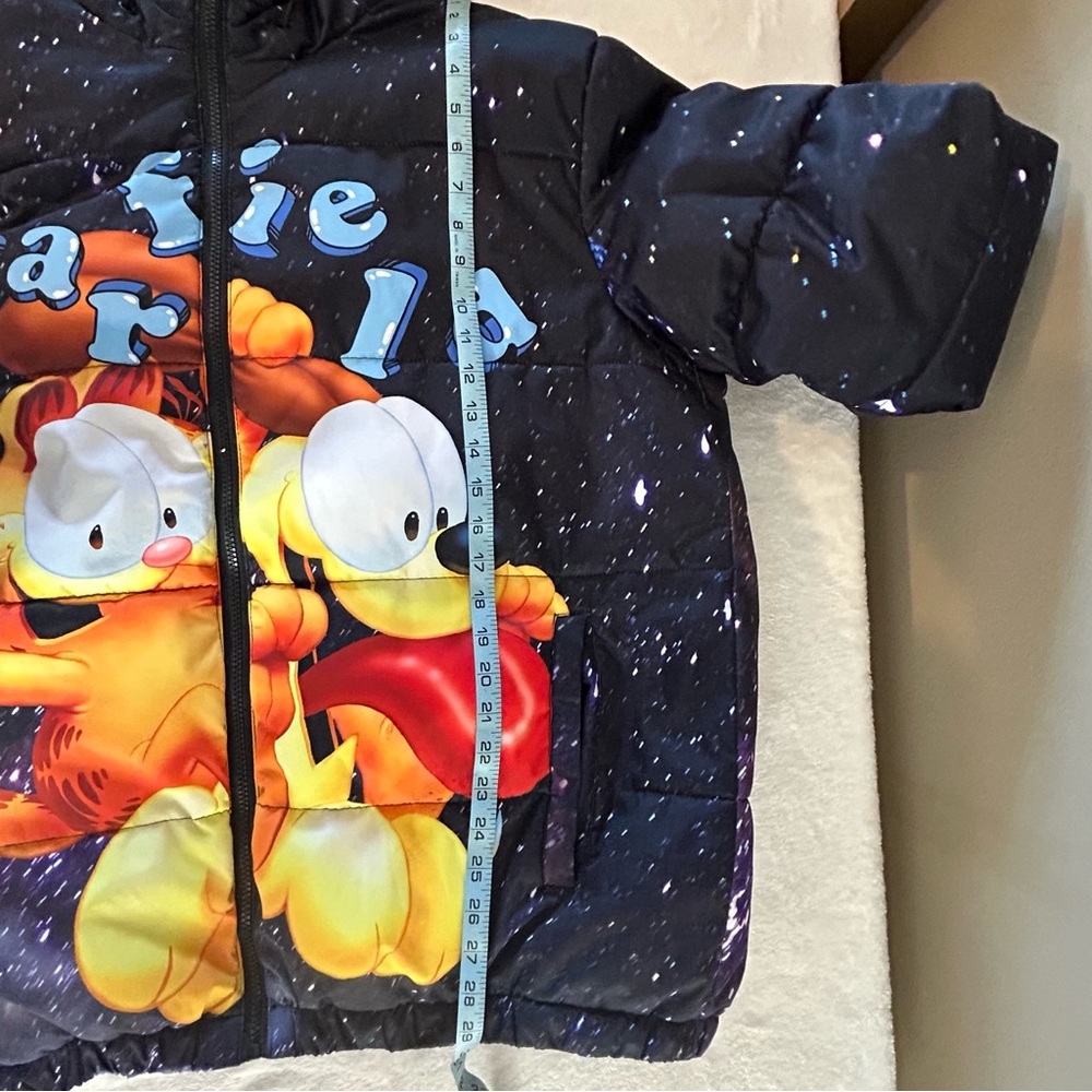 Members Only Garfield & Odie Black Puffer Hoodie Jacket Men’s Size L - Picture 14 of 16